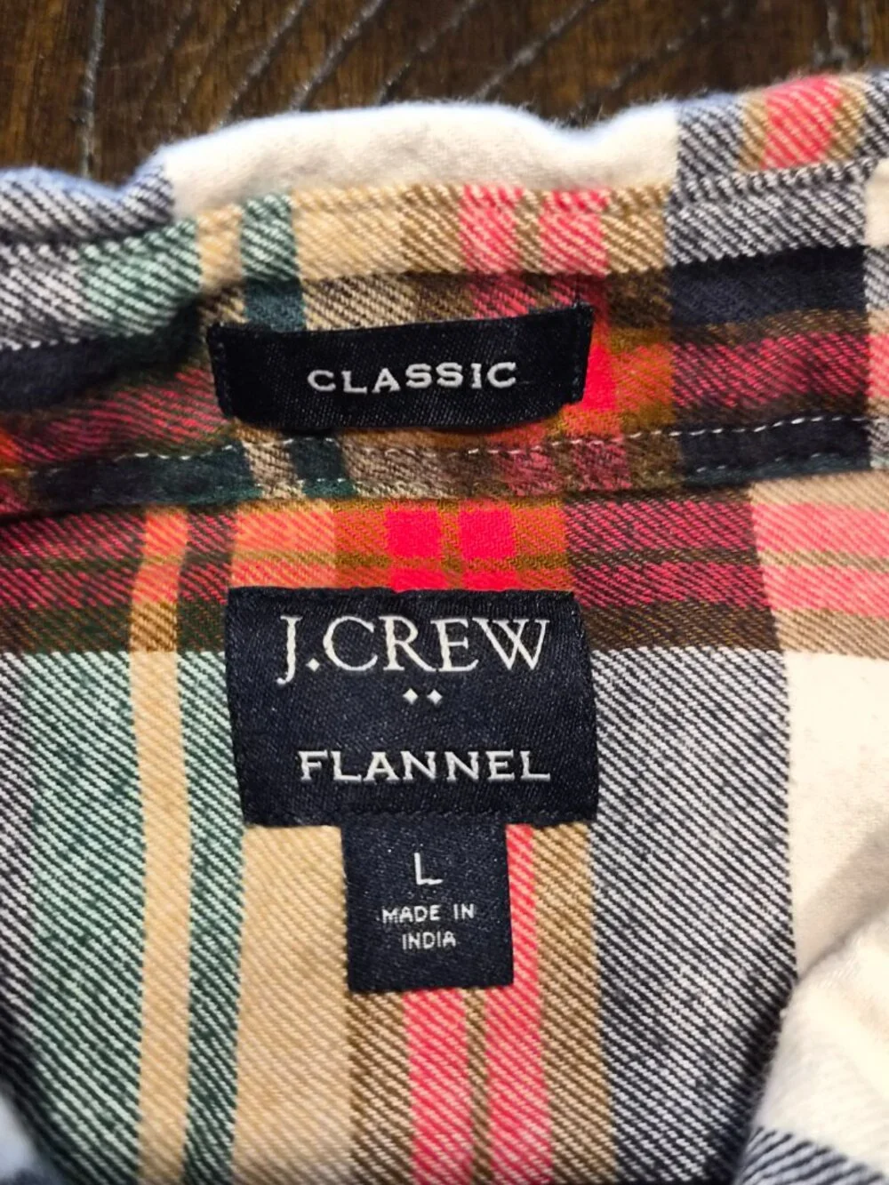 J Crew Shirt Mens Large Red Plaid Flannel Long Sleeve Button Up Cotton G469